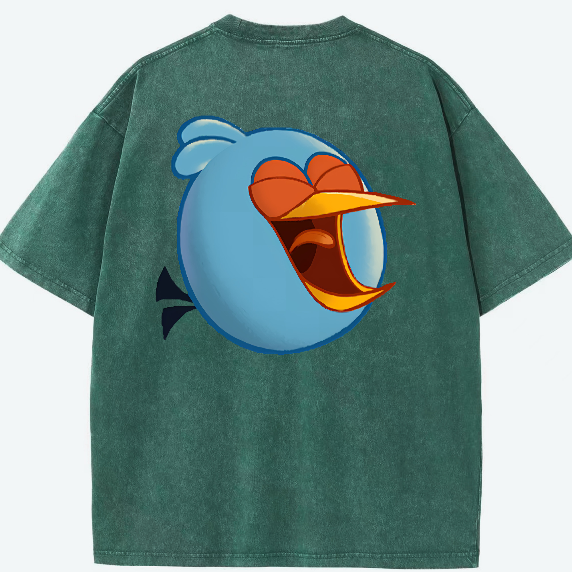 （画像用） Angry Birds アングリーバード 綿100% ヴィンテージ風 半袖Tシャツ（背面プリント）